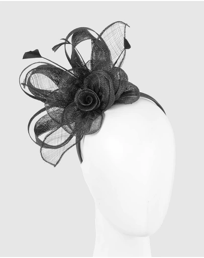 Max Alexander - Sinamay Black Flower Fascinator