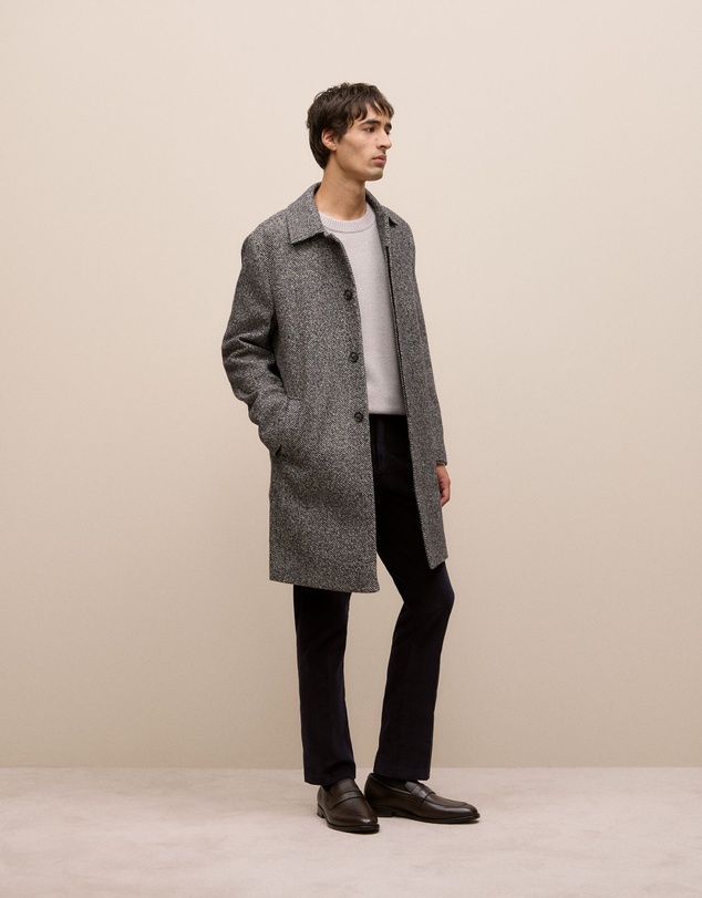 Trenery - Italian Wool Blend Longline Coat in Charcoal
