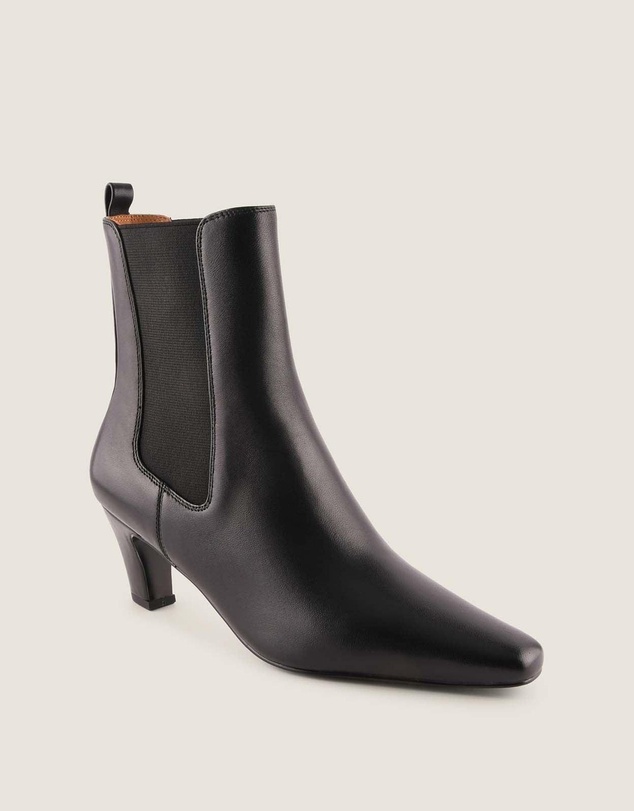 Shelly Shen - Fame Heel Ankle Boots Black Leather