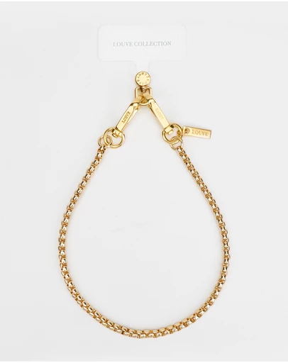 LOUVE COLLECTION - Universal Phone Strap Connector (White) + Gaia-Gold Wristlet