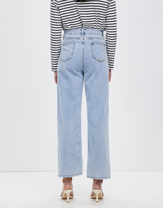 KAJA Clothing - Petite Mom Ula Jeans - Light Blue