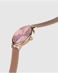 August Berg - Serenity Petite Rose Gold Blossom Pink Mesh 28mm