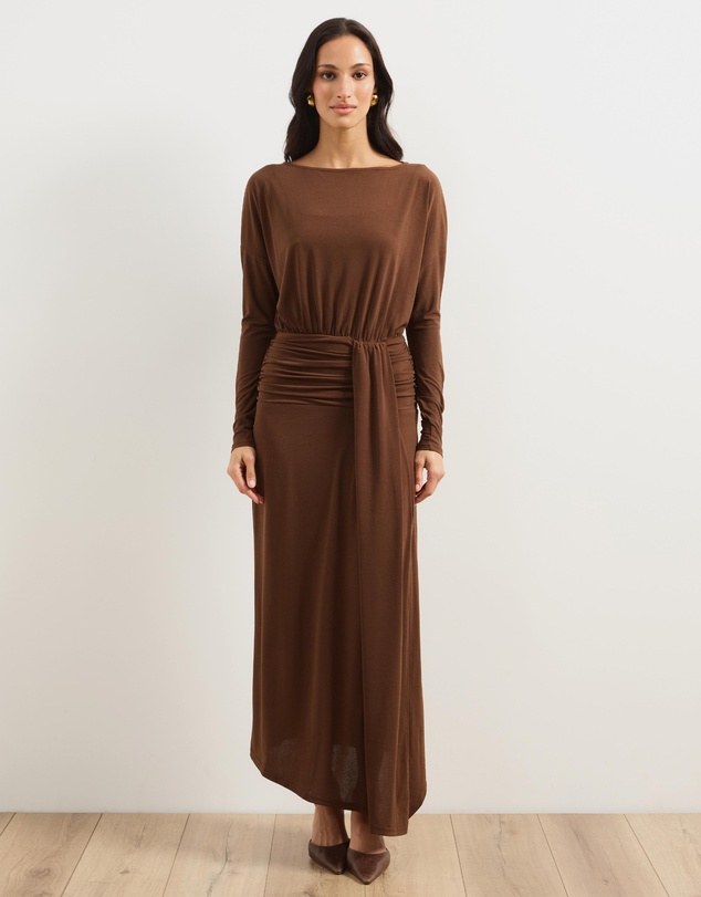 Atmos&Here - Dahlia Long Sleeve Jersey Midi Dress