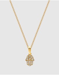 Nialaya Jewellery - Women's Mini Hamsa Hand Necklace in Gold