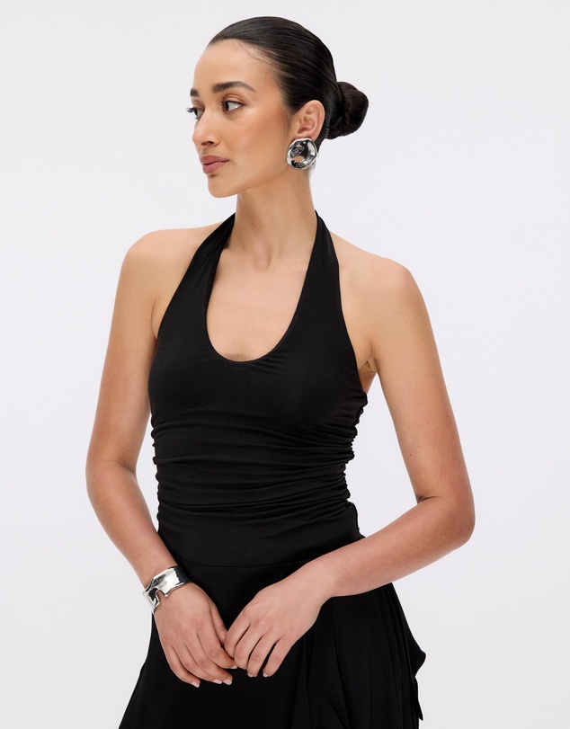 Minima Esenciales - Hazel Halter Neck Jersey Top