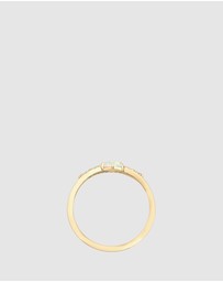 Elli Jewelry - Ring Vintage Marquise Zirconia Opal 925 Sterling Silver Gold Plated