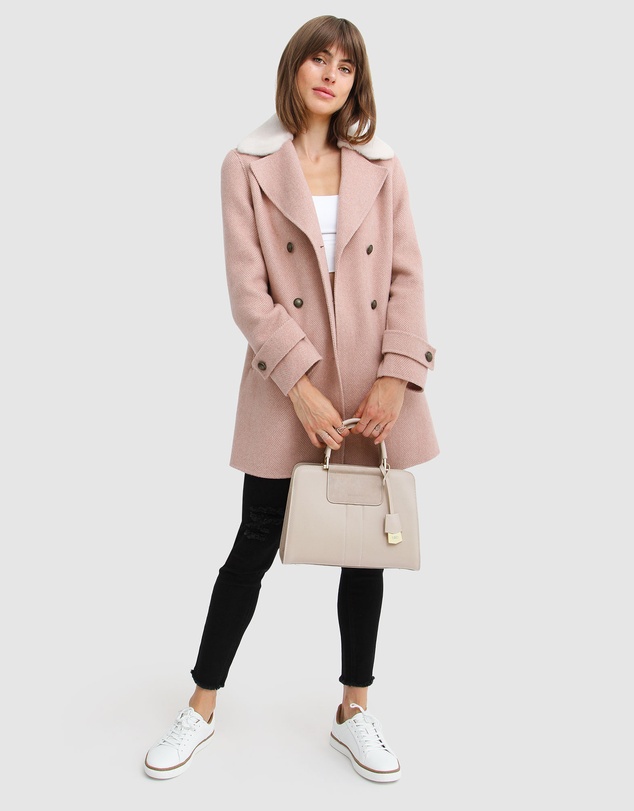Belle & Bloom - Liberty Sherpa Collar Wool Blend Coat