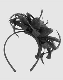 Max Alexander - Sinamay Black Flower Racing Fascinator