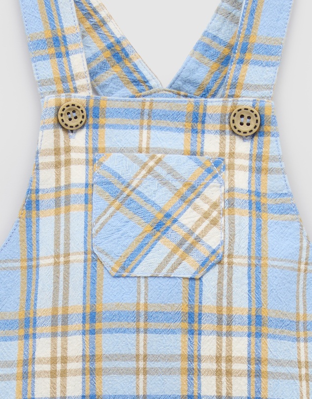 Purebaby - Check Overall -Kids-Babies