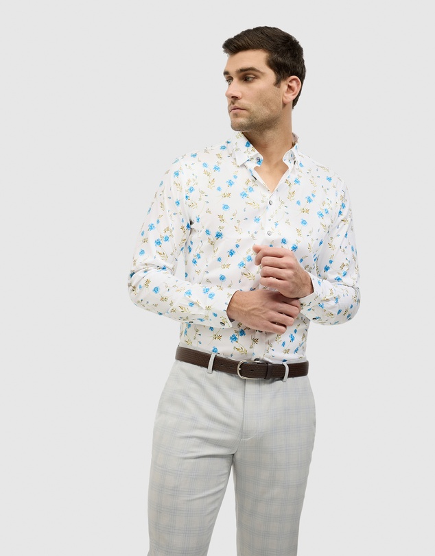 Politix - Botanical Floral Print Long Sleeve Shirt