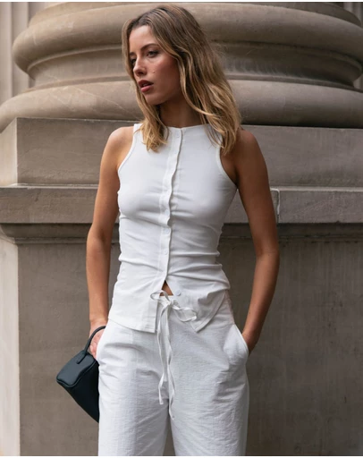 Style Addict - Button Tank Top