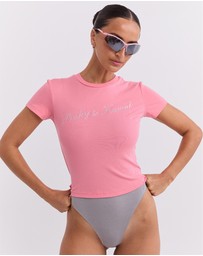 Pinky & Kamal - Powdered Silver Logo Baby Tee