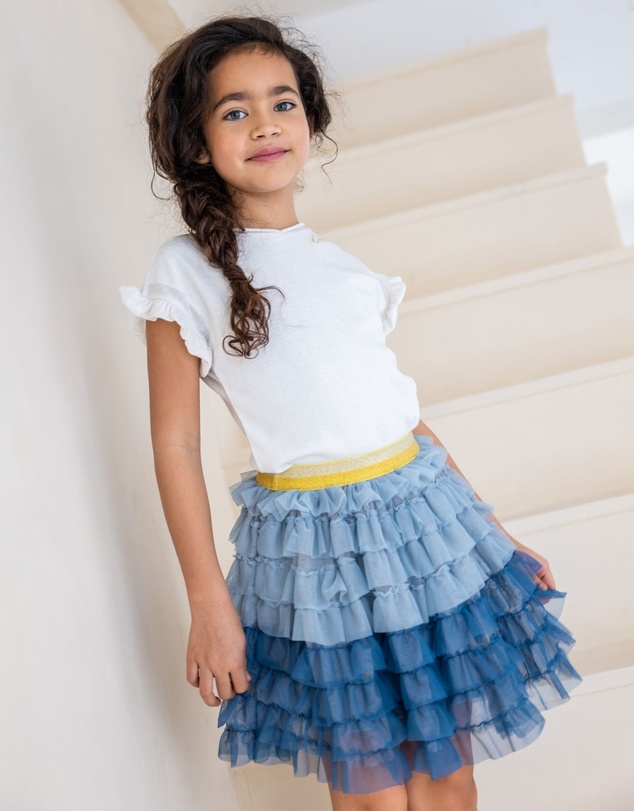 Like FLO - Metallic Ruffle Sleeve Tee - Kids-Teens