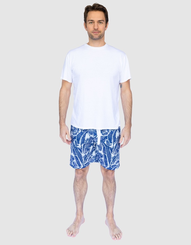 Sant And Abel - Men's Martinique® Blue Banana Leaf Sleep Shorts