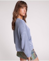 ONE TEASPOON - Acid Washed Oversized Pocket Sweater