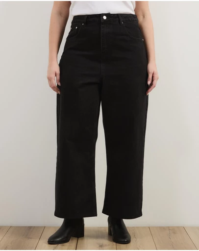 Atmos&Here Curvy - Kara Cropped Wide Leg Jeans