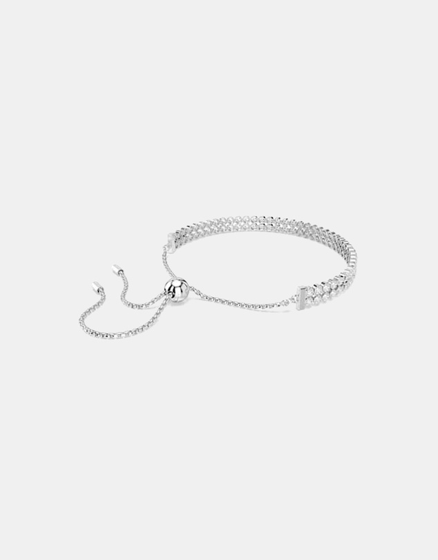 Swarovski - Matrix Tennis Bracelet, Round Cut, White, Rhodium-Plated