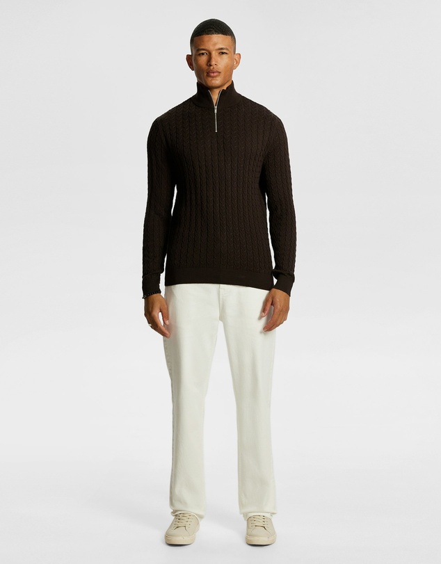 yd. - Eddie 1/4 Zip Cable Knit Jumper