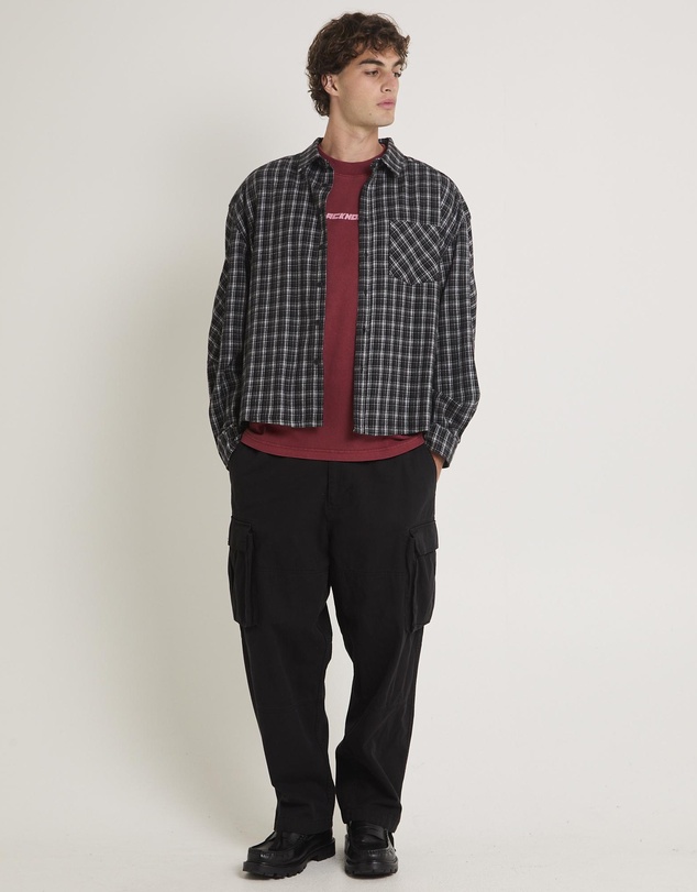 Black Noise White Rain - Johan Flannel Long Sleeve Shirt