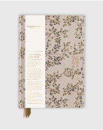 Bespoke Letterpress - 2026–2027 Weekly Financial Year Planner – White Blossoms