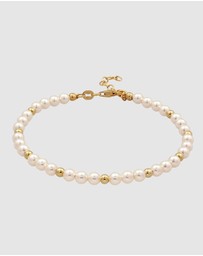 Elli Jewelry - Bracelet Women Elegant Pearl 925 Sterling Silver Gold Plated