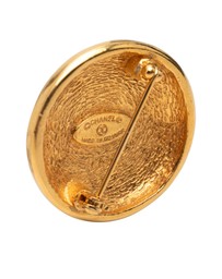 Pre-Loved by Azura Reborn - Pre-Loved Gold Plated CC Round Brooch
