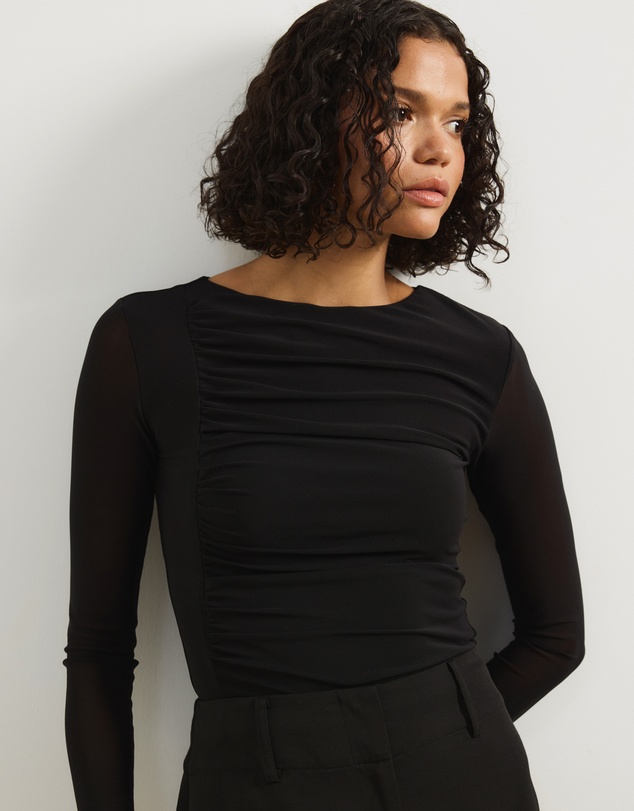 Atmos&Here - Alice Gathered Mesh Top