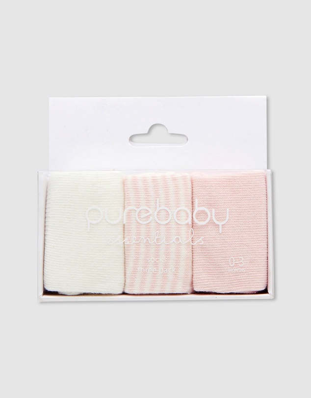 Purebaby - 3 Sock Pack-Kids-Babies