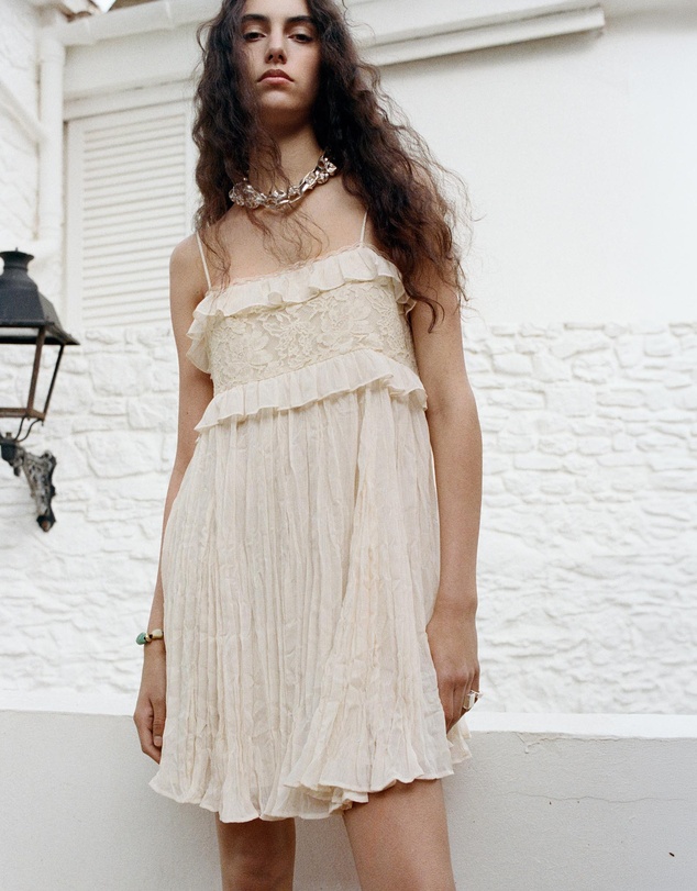 M.N.G - Chiffon Dress With Embroidered Details