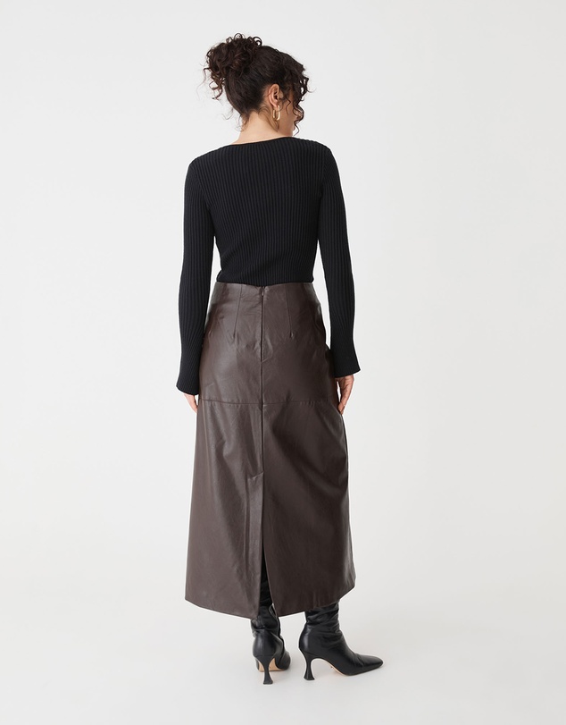 Forcast - Zahlia Square Neck Rib Knit