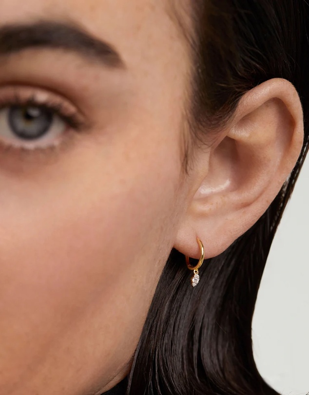 PDPAOLA - Diamonds and Gold Emi Hoop Earrings