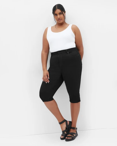City Chic - Plus size Harley Fit Skinny Capri Crop Jean - black
