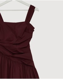 Revibe - Repaired AERE Kylara Ruched Midi Dress - AU 10