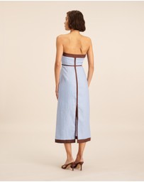 AERE - Ari Linen Contrast Strapless Dress