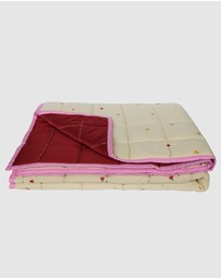 Mosey Me - Forget Me Not Embroidered Quilted Throw
