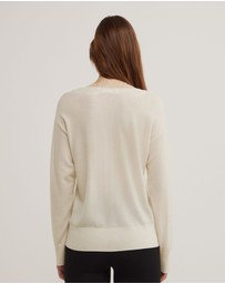 Witchery - Lace Detail V-neck Knit
