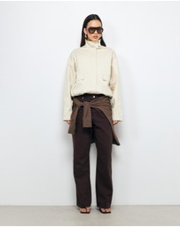 AERE - High Rise Straight Leg Jeans