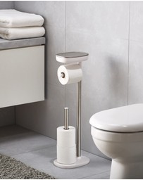 Joseph Joseph - EasyStore™ Stainless Steel Toilet Roll Holder (White)