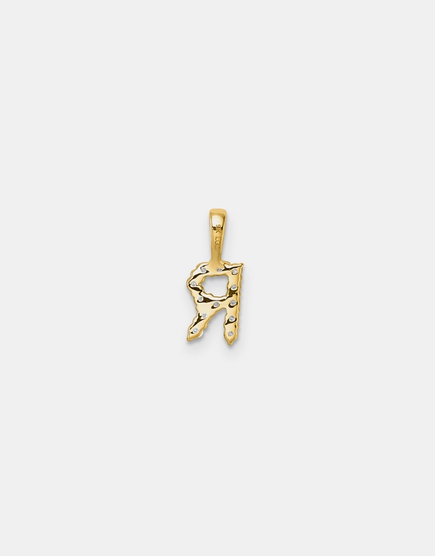 Zoe Olivia - 9K Gold Lab Grown Diamond Initial R Pendant