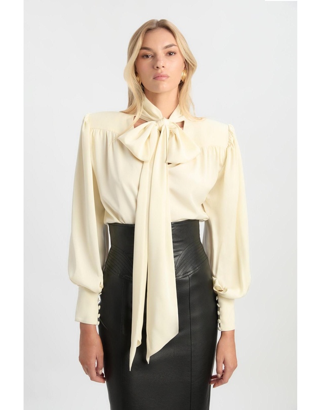Bardot - Revana Satin Tie Neck Blouse