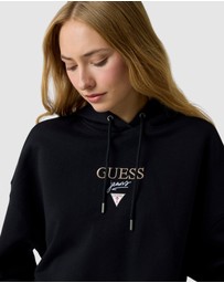 GUESS - GUESS JEANS Drop Shoulder Baker Cropped Hoodie