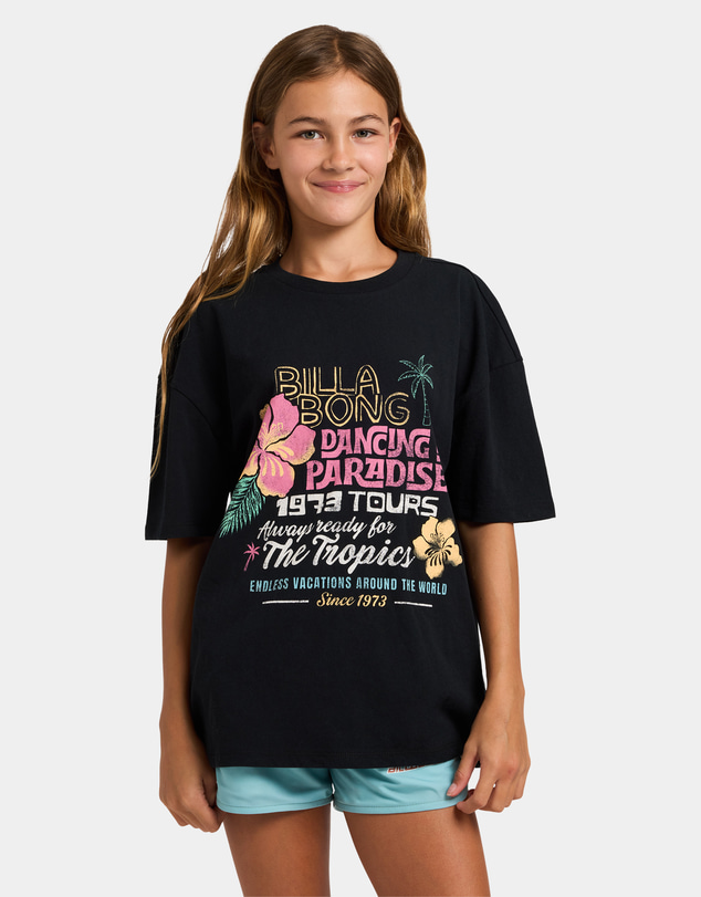 Billabong - Girls 8 to 16 Dancing In Paradise Oversized T-Shirt