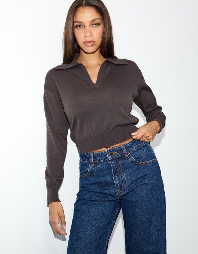 Dazie - Helen Cropped Knit Jumper