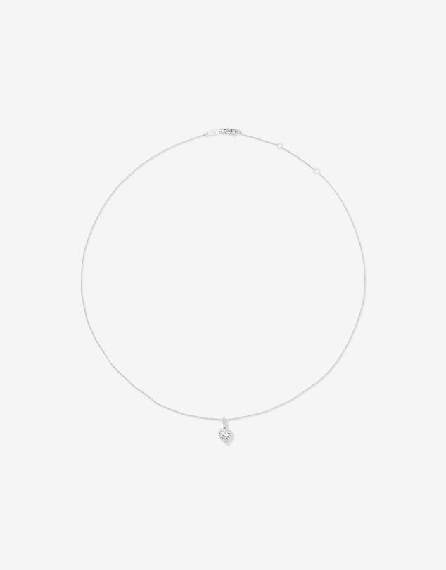 Michael Hill - Heart Shape Cubic Zirconia Halo Pendant Necklace in Sterling Silver