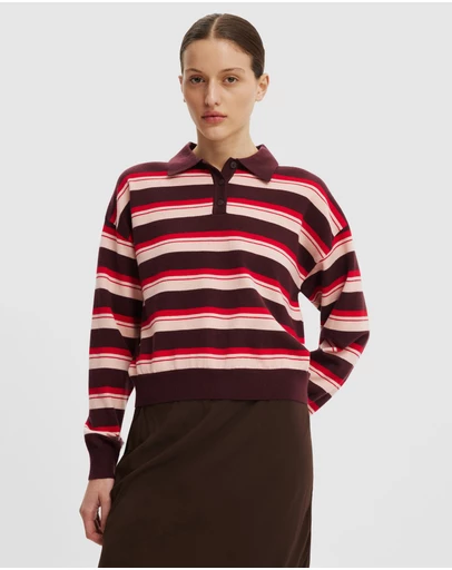 Cotton On - Boxy LS Polo Knit