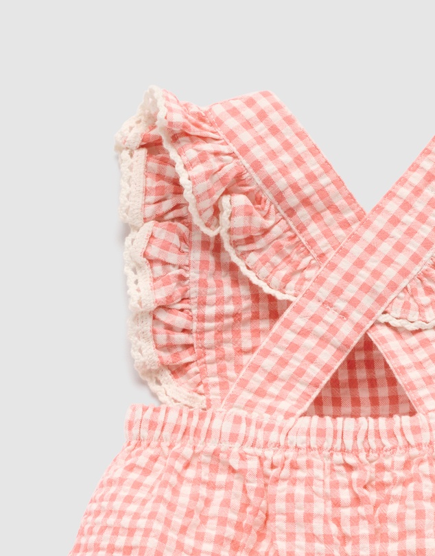 Purebaby - Gingham Romper-Babies