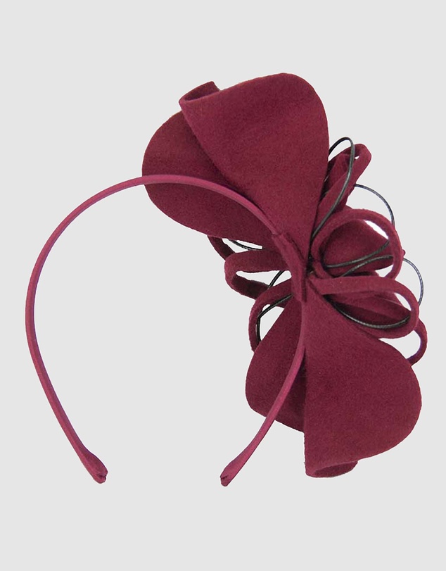 Max Alexander - Felt Burgundy Flower Winter Racing Fascinator