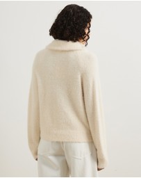 Atmos&Here - Jordie Half Zip Fluffy Turtleneck Sweater