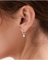 SAINT VALENTINE - Mini Pearl Hoops - Silver