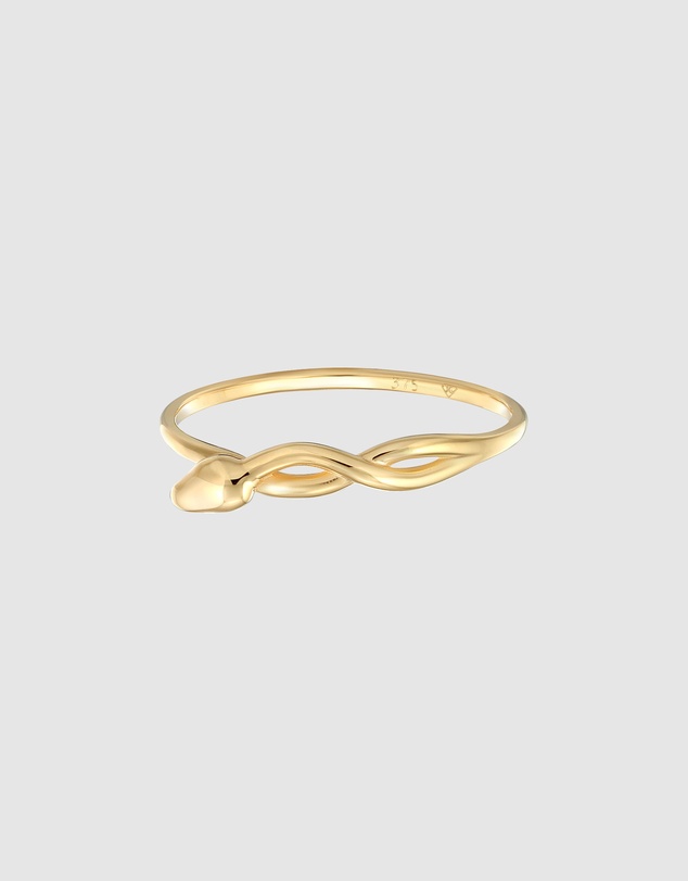 Elli Jewelry - Ring Wrap snake infinity symbol in 375 yellow gold